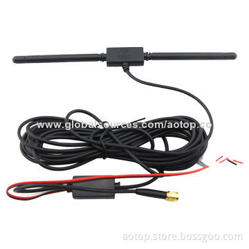 High-quality Car Active Film Antenna for Digital TV Box with VHF/UHF, Brass Connector